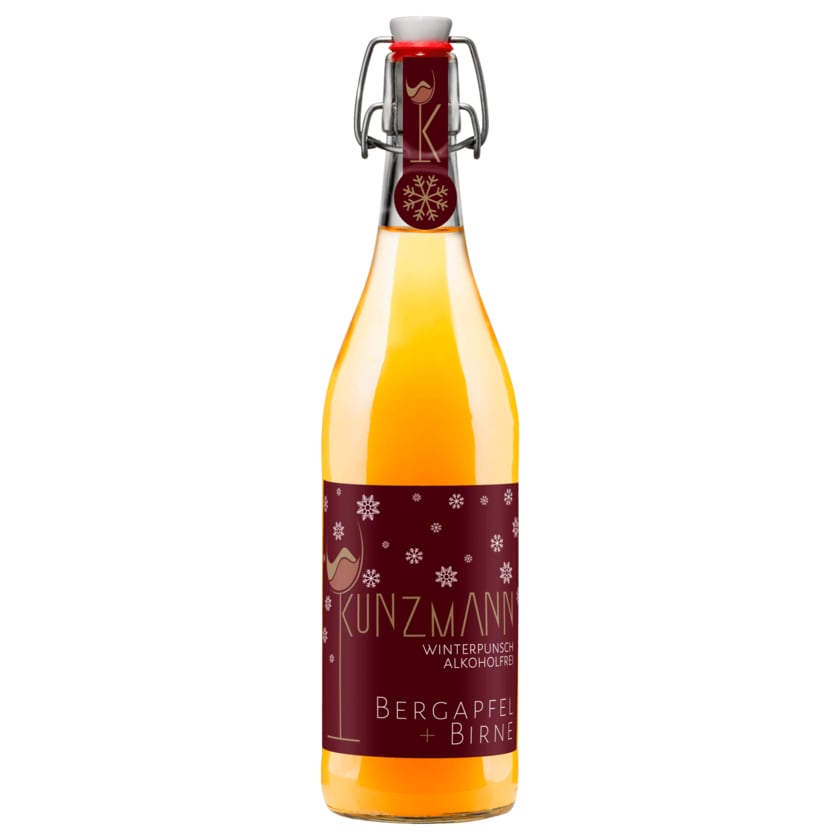 Kunzmann Winterpunsch Bergapfel Birne alkoholfrei 0,75l